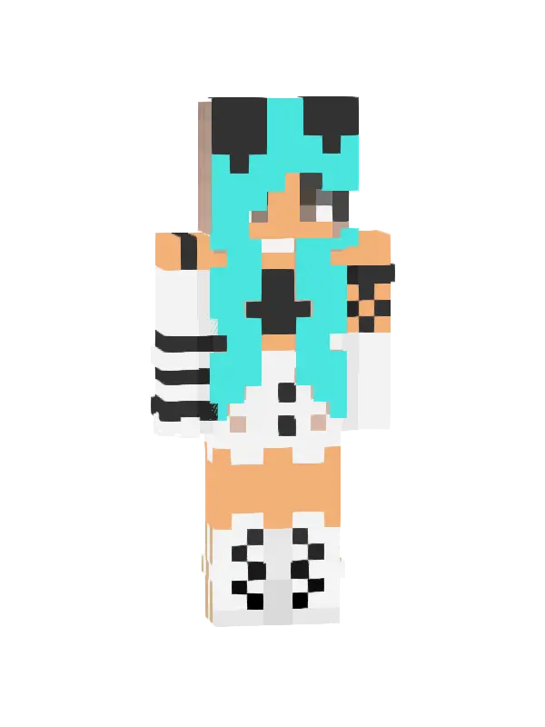 skin Kotek w niebieskiej fryzurze