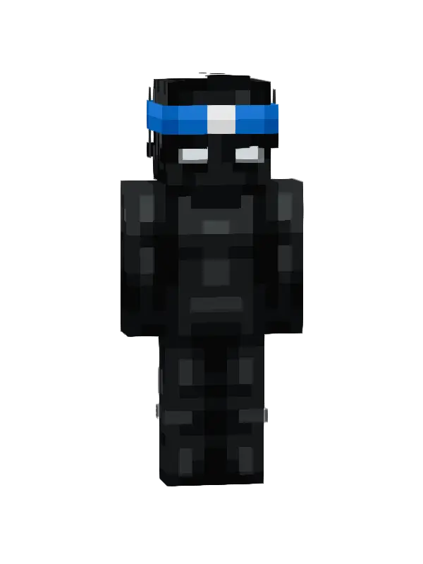 skin Czarny Wojownik z Niebieską Opaską