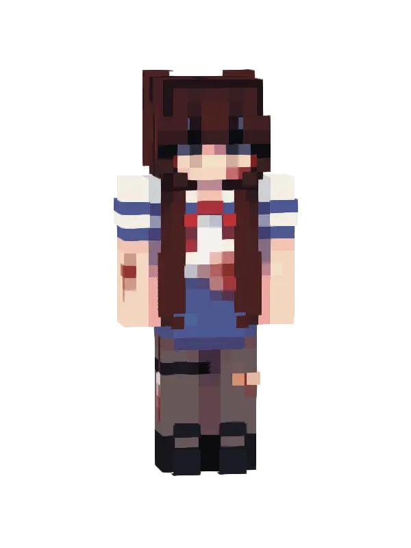 skin Uczniaczka w zniszczonym mundurku