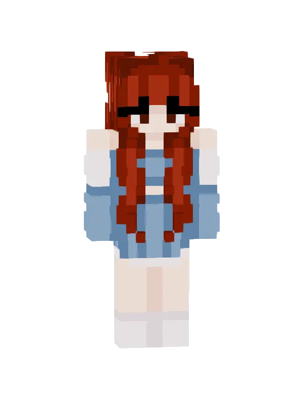 skin Czerwone Włosy w Niebieskiej Sukience