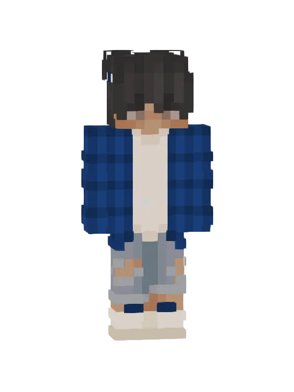 skin Stylowy Chłopak w Kratkę