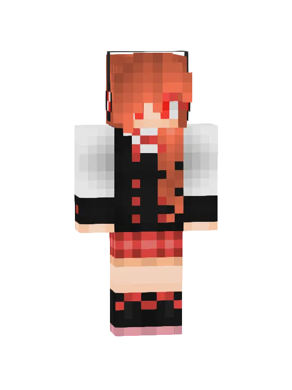 skin Czerwony stylowy uczennicy