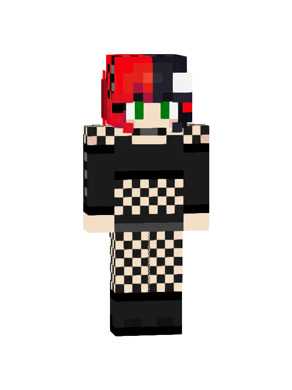 skin Czarno-czerwony szachowy styl