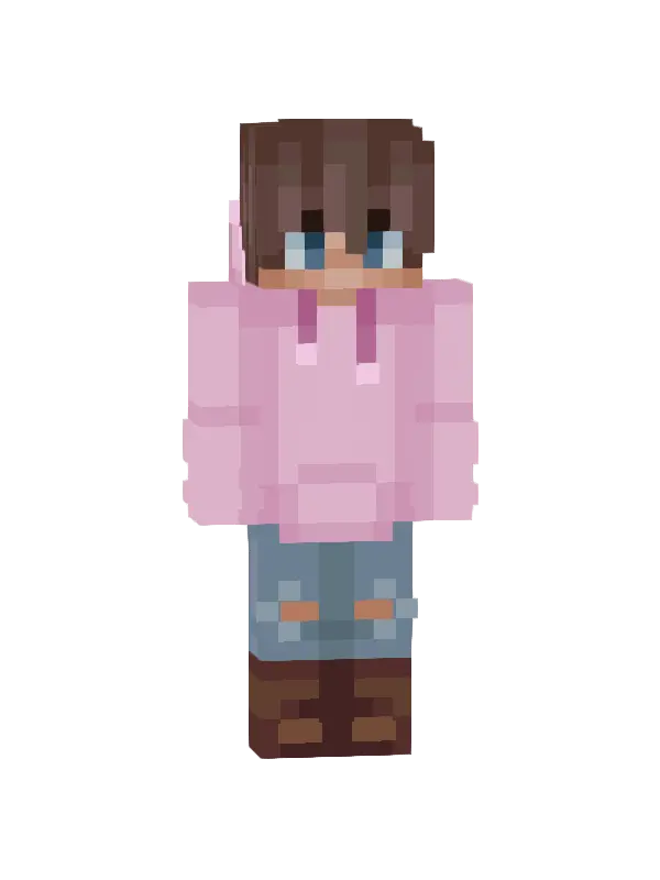 skin Różowa Bluzka z Dżinsami