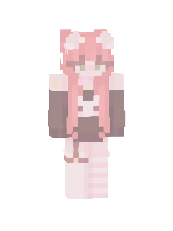 skin Różowa Puszysta Kotka