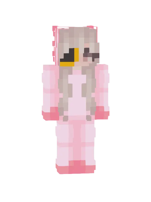 skin Różowa Puszysta Kotka