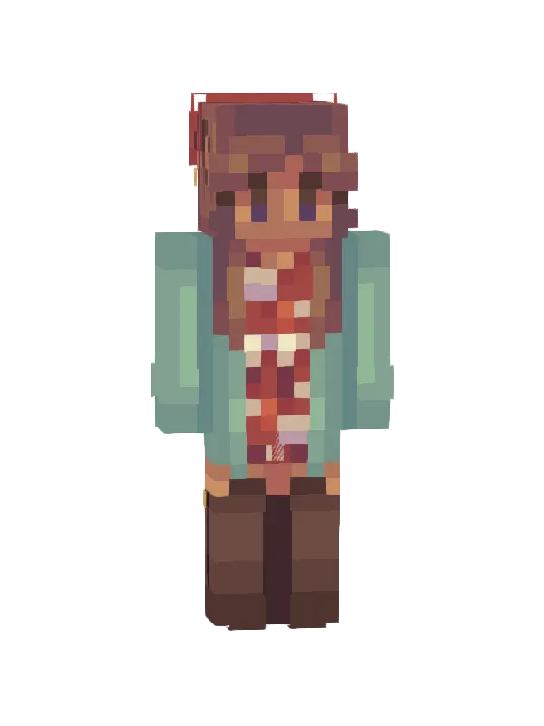 skin Stylowa Dziewczyna z Szalikiem