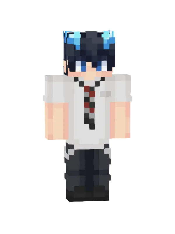 skin Szkolny Uczeń z Niebieskimi Włosami