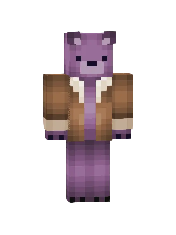 skin Fioletowy Miś w Kurtce