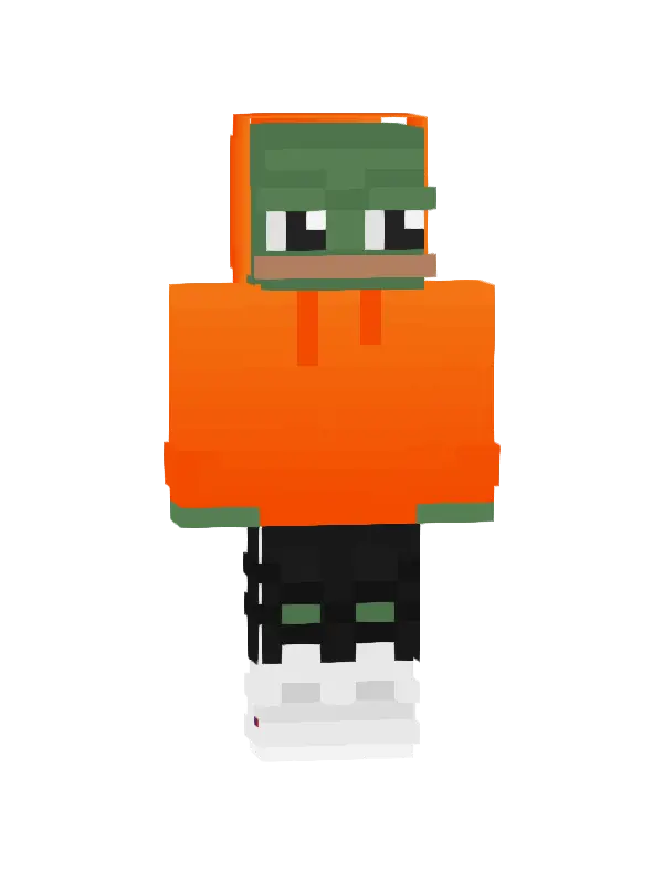 skin Zielony Hipster w Pomarańczowym Kapturze