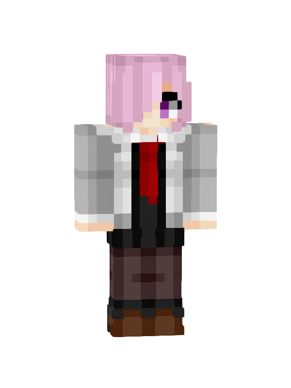 skin Naukowiec z różowym włosami